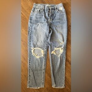PacSun High Rise Straight sz 26 Distressed Light Wash Jeans